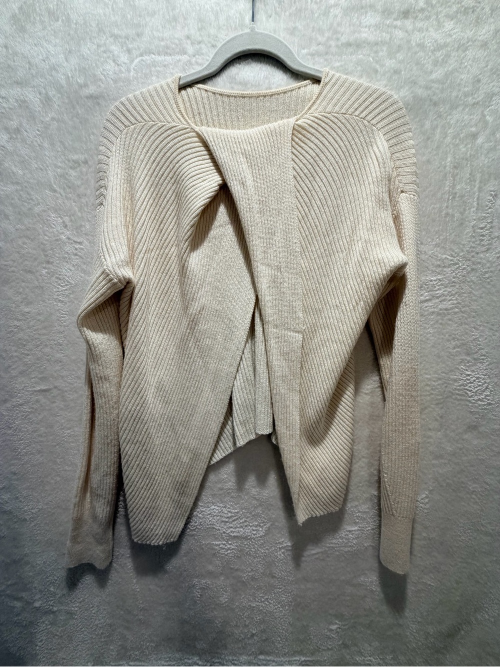 Banana Republic Merino Wool Silk Open Back Ribbed Sweater XS Ivory - Picture 7 of 13